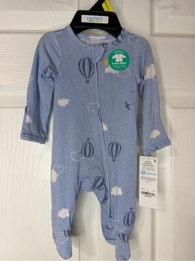 Carter's Light Blue Hot Air Balloon Footed One-Piece